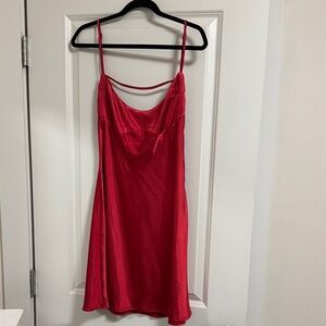 Elegant Red Women's Satin Dress
